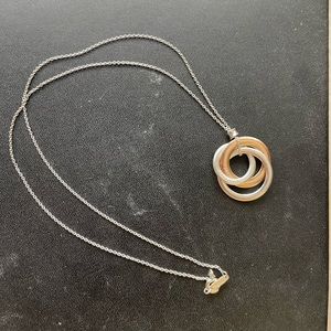 Tiffany & Co. Interlocking Circle Rubedo Necklace 8.5" Silver 925